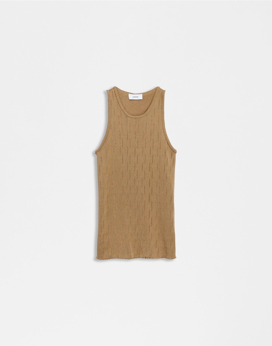 Lardini Canotta in maglia beige con costina sconto