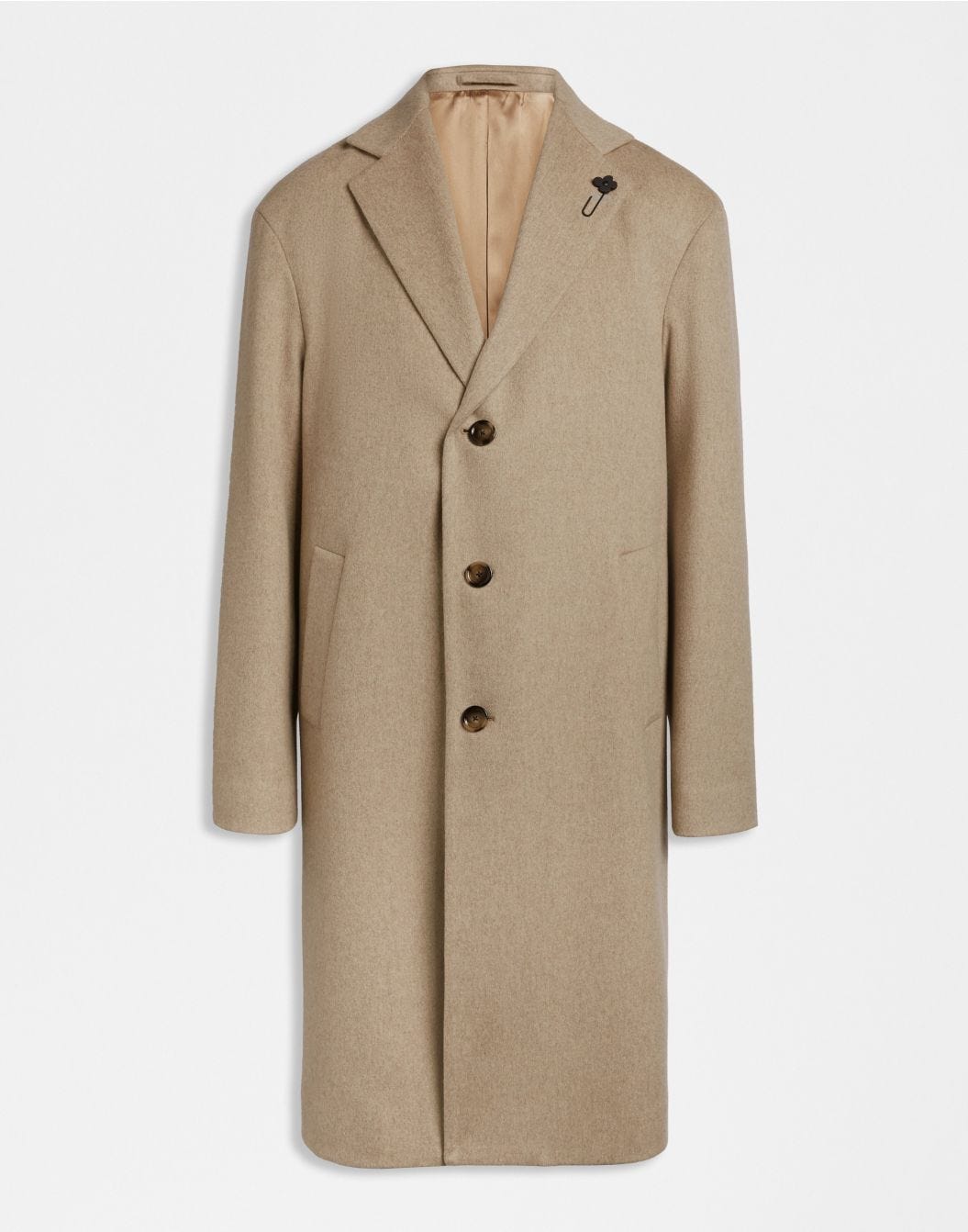 Lardini Cappotto monopetto beige in cashmere look beaver sconto