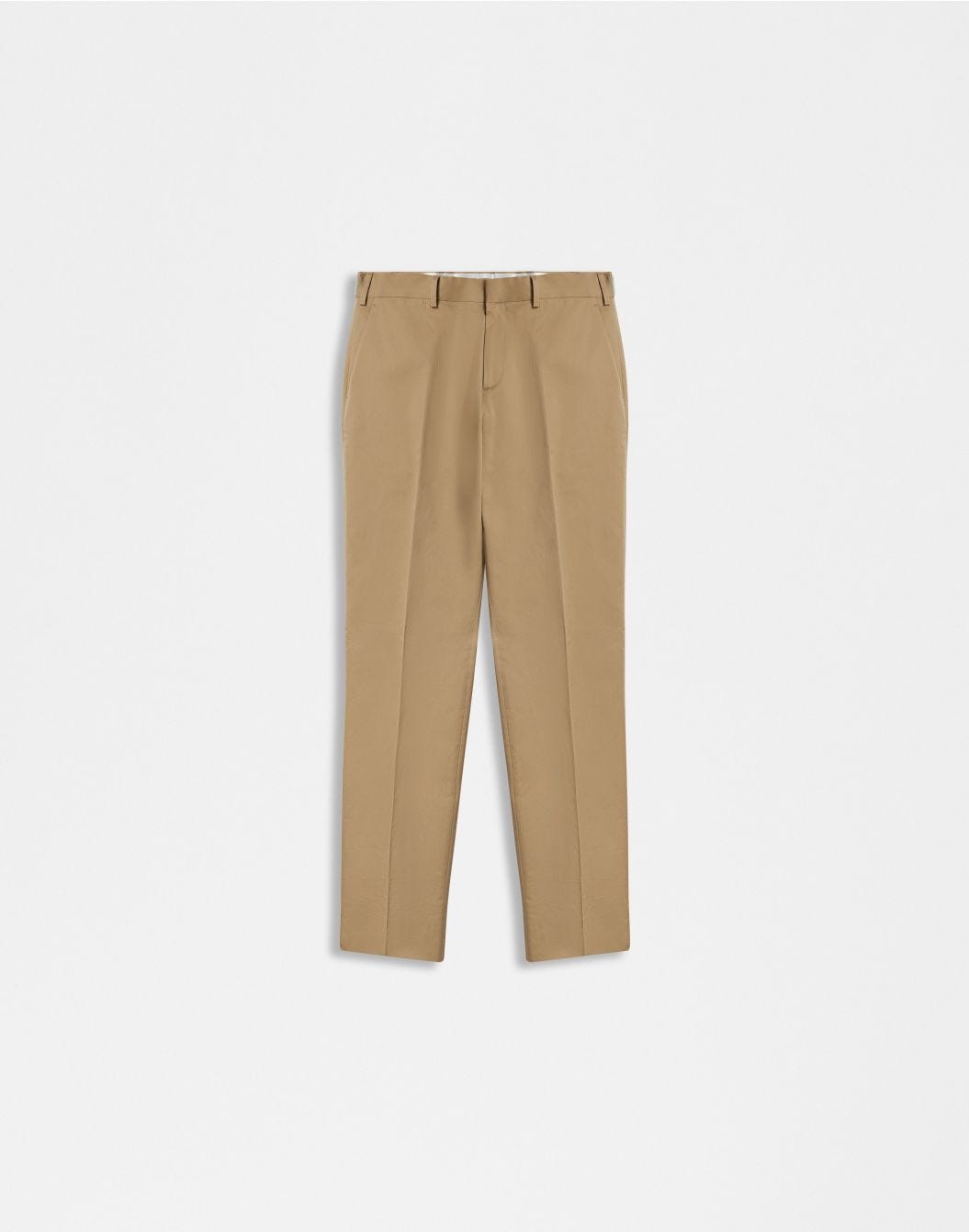 Lardini Pantalone nocciola senza pinces in drill di cotone stretch sconto