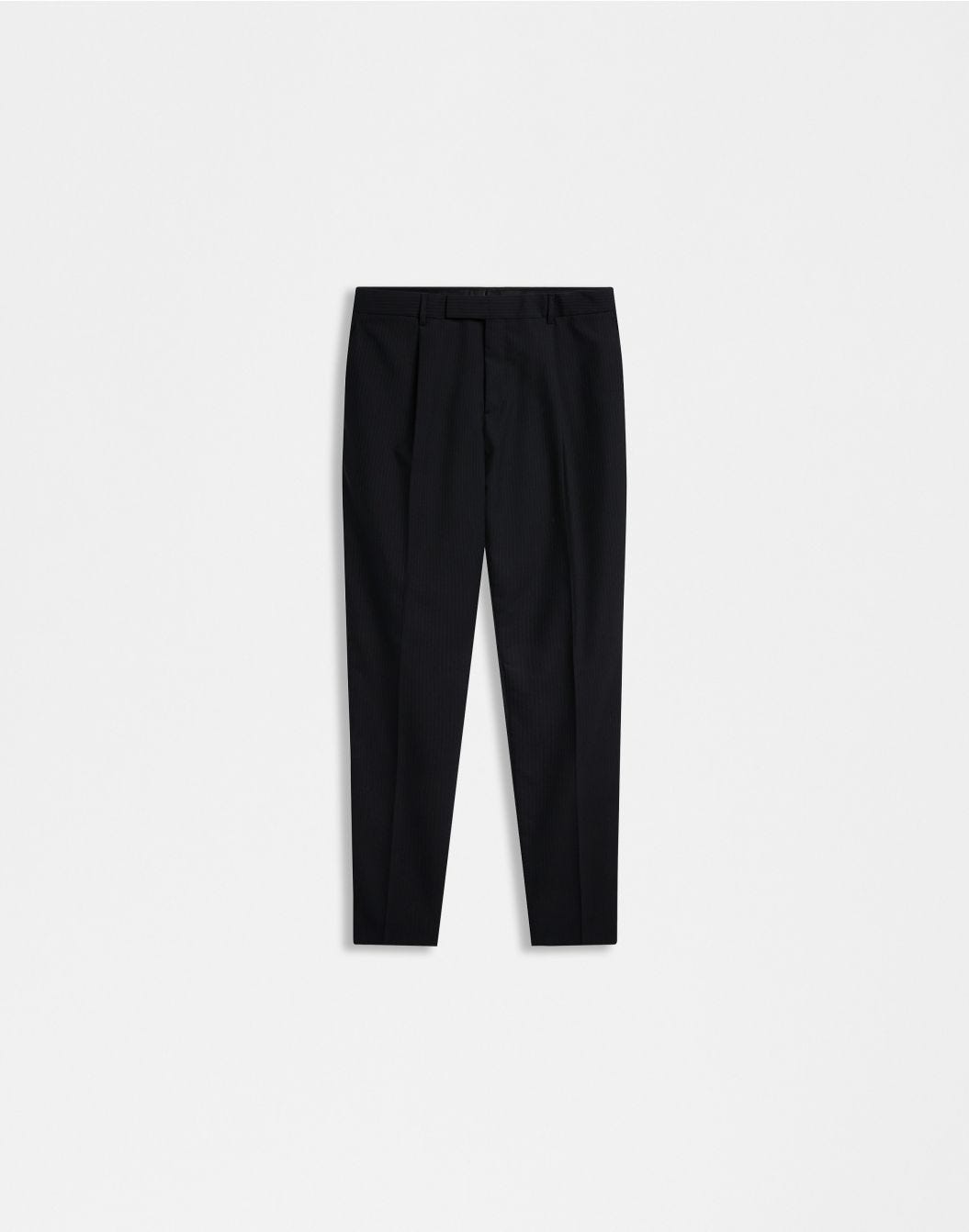 Lardini Pantalone nero con gessatura a contrasto sconto