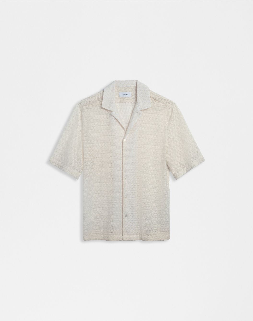 Lardini Camicia bianca in macramè con disegno geometrico sconto